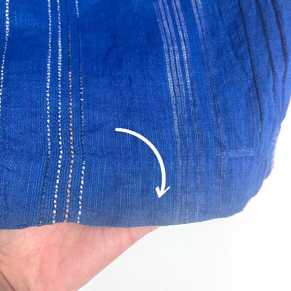 AMUR Leah Striped Linen Side Tie Stright Leg Pant in Blue Size 6 - Picture 11 of 16